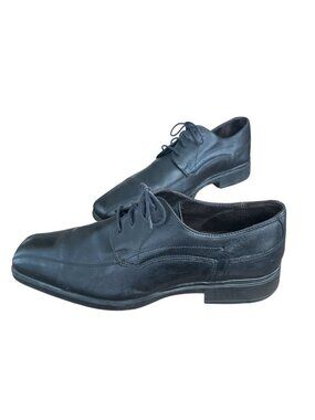 Johnston And Murphy Mens Size 12 M Black Leather Oxford Dress Shoes